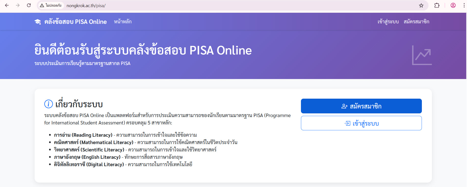 ระบบคลังข้อสอบ PISA